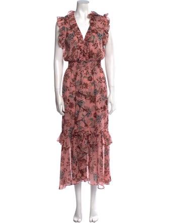 MISA Los Angeles Floral Print Long Dress