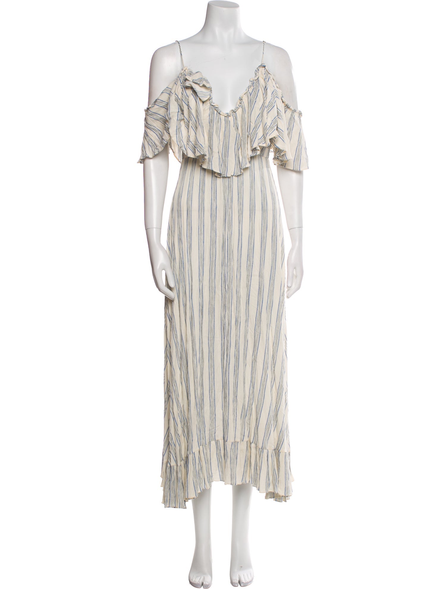 MISA Los Angeles Striped Long Dress