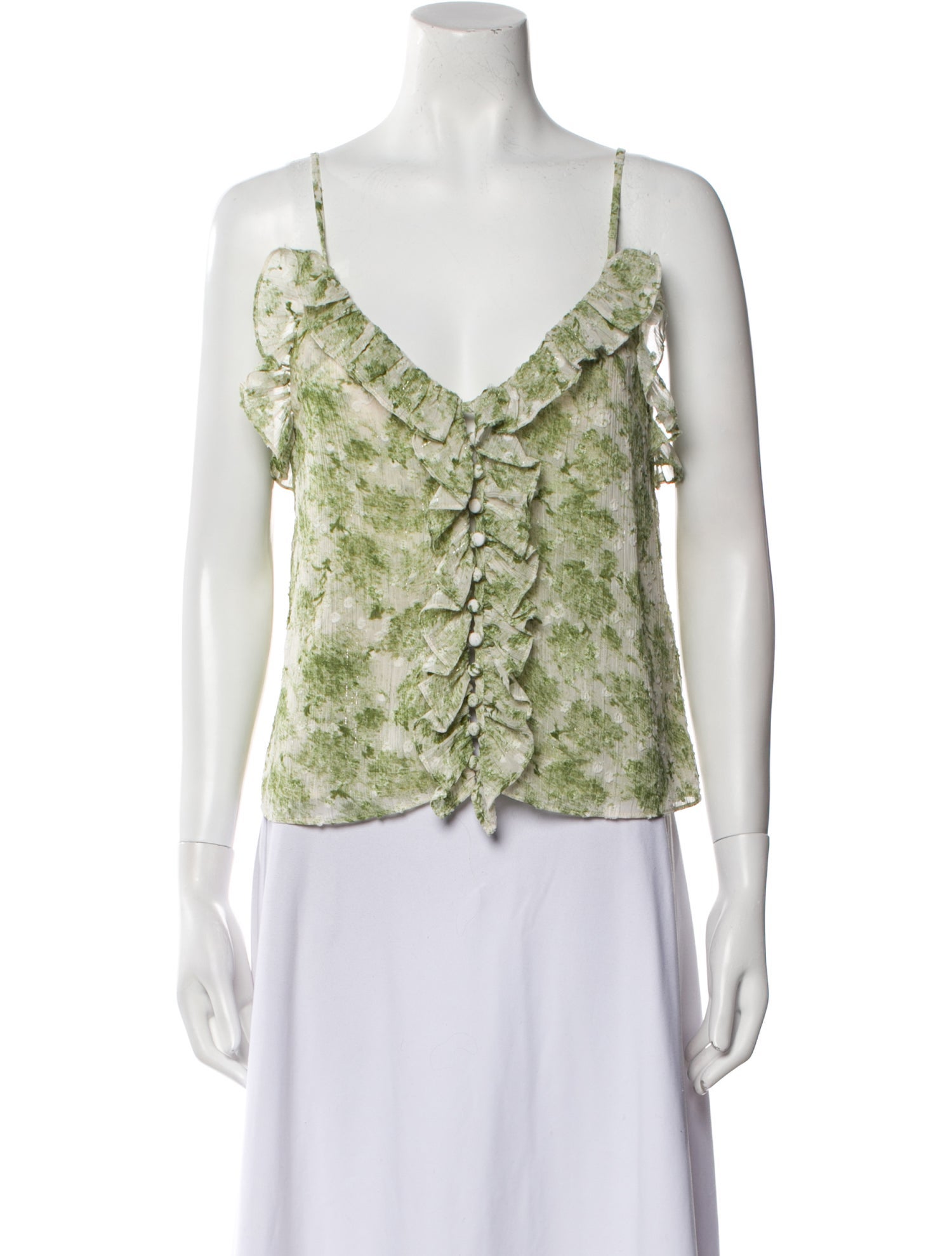 MISA Los Angeles Printed V-Neck Top