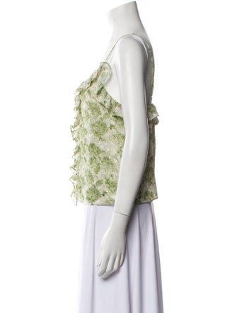 MISA Los Angeles Printed V-Neck Top