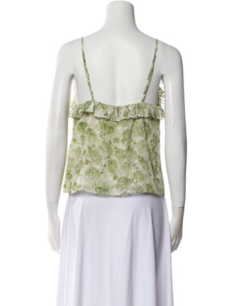 MISA Los Angeles Printed V-Neck Top