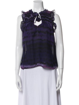 MISA Los Angeles Tie Neck Sleeveless Blouse