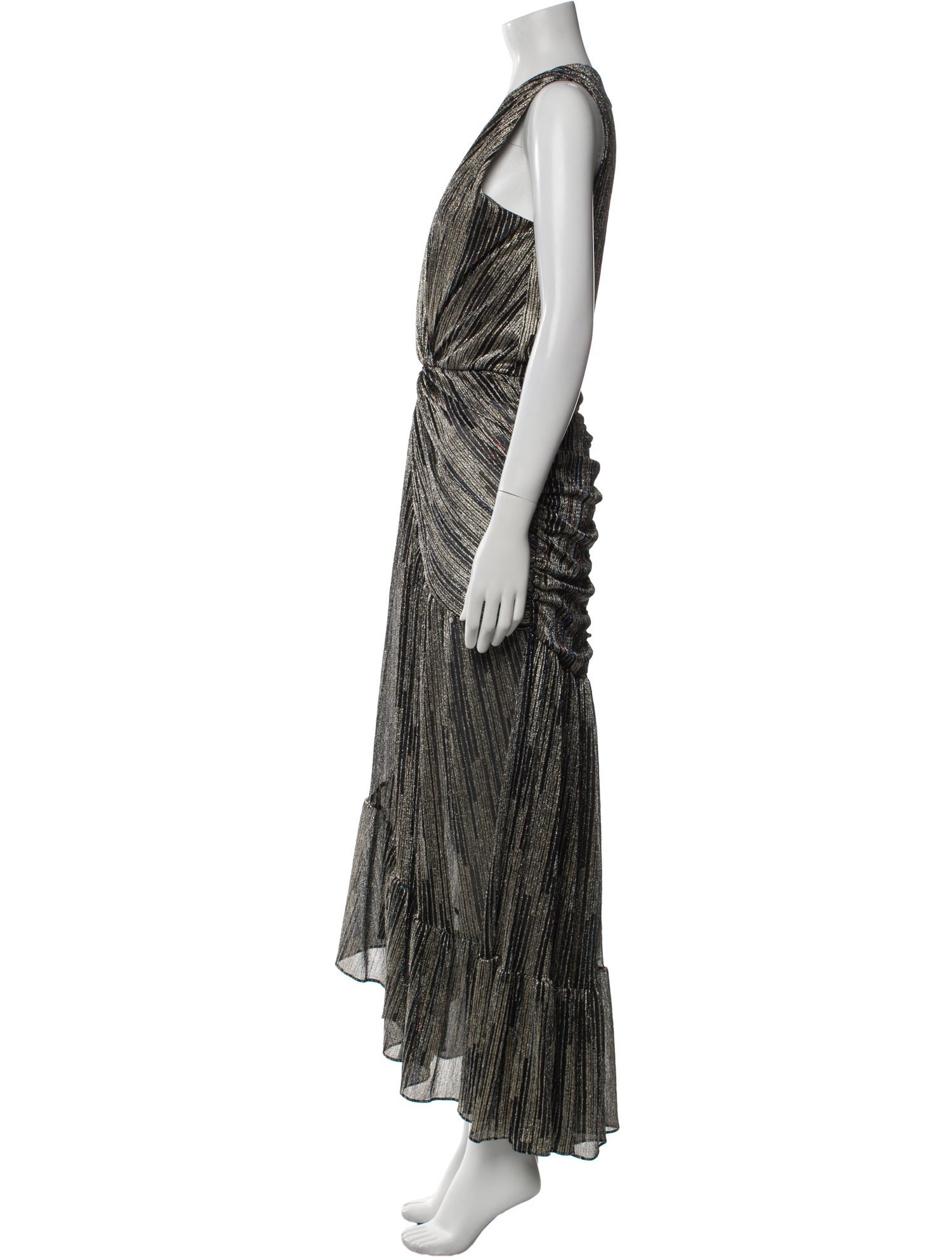 MISA Los Angeles Striped Long Dress