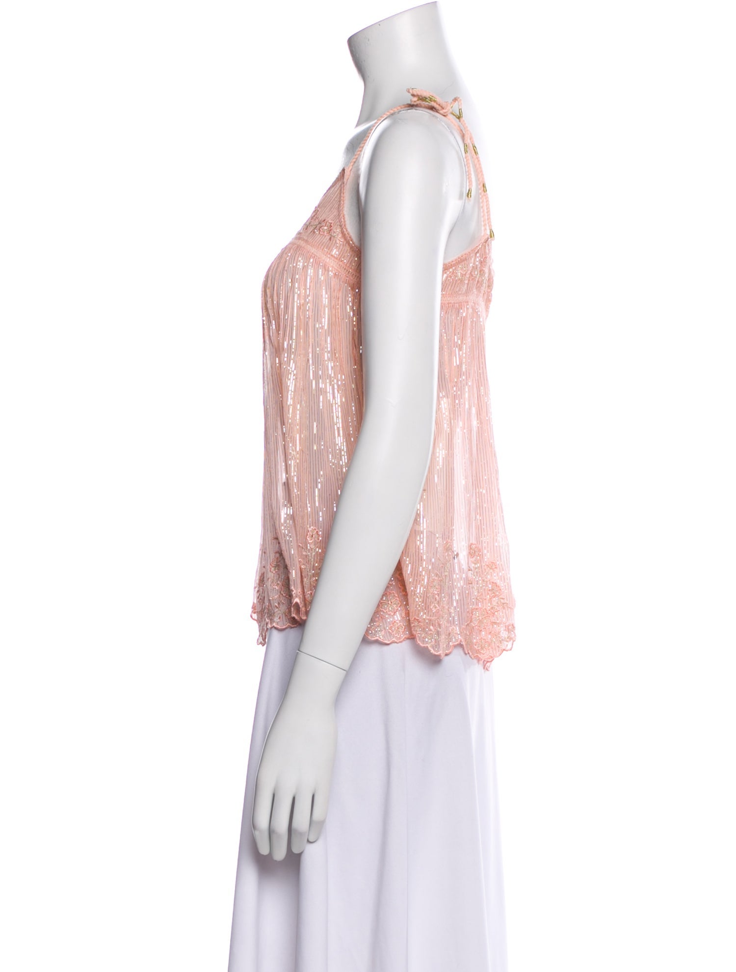 MISA Los Angeles Square Neckline Sleeveless Blouse