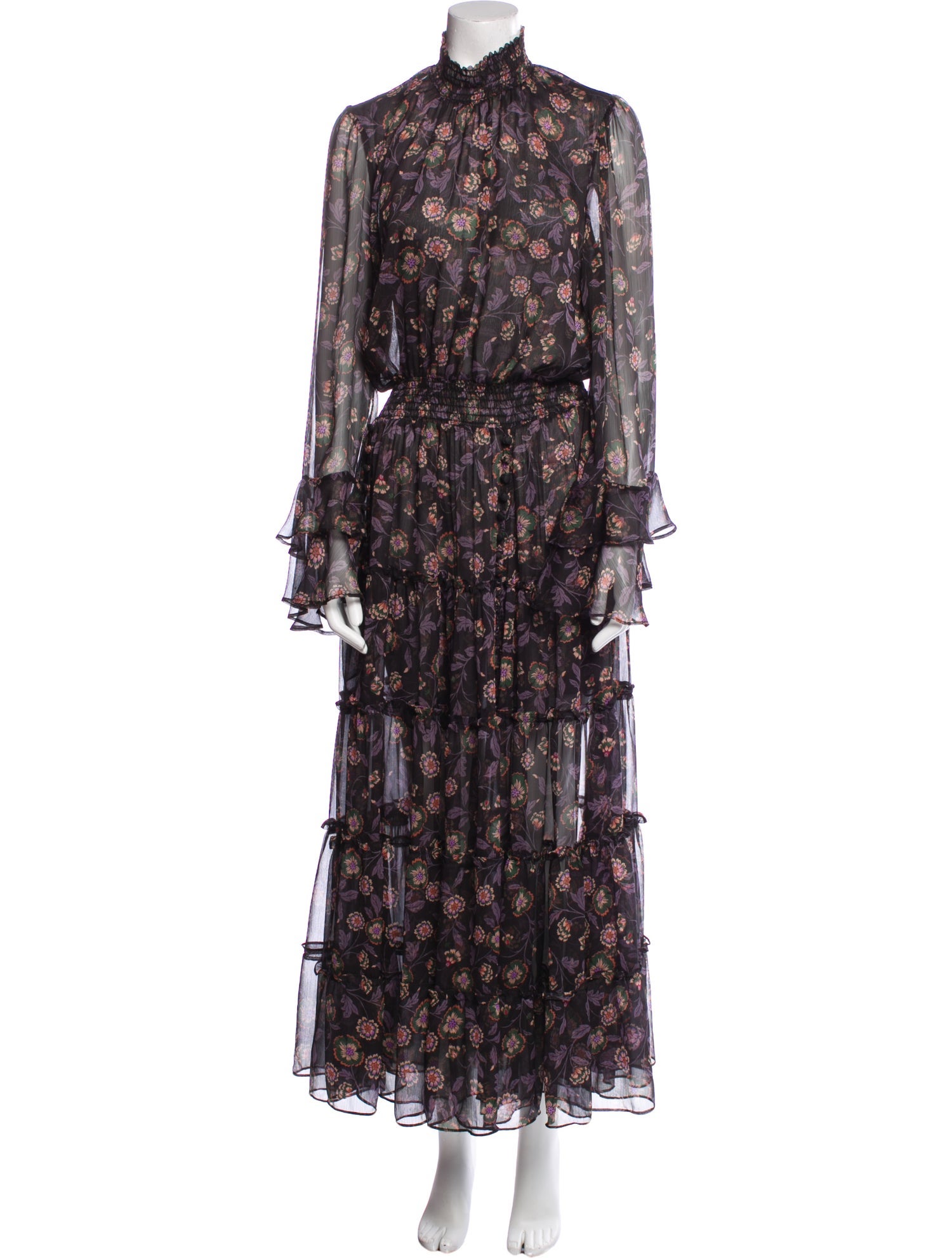 MISA Los Angeles Floral Print Long Dress