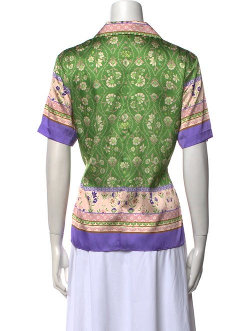 MISA Los Angeles Floral Print V-Neck Button-Up Top