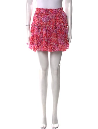 MISA Los Angeles Floral Print Mini Skirt