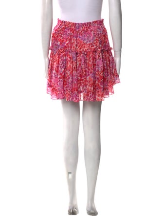 MISA Los Angeles Floral Print Mini Skirt