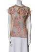 MISA Los Angeles Printed Mock Neck Blouse