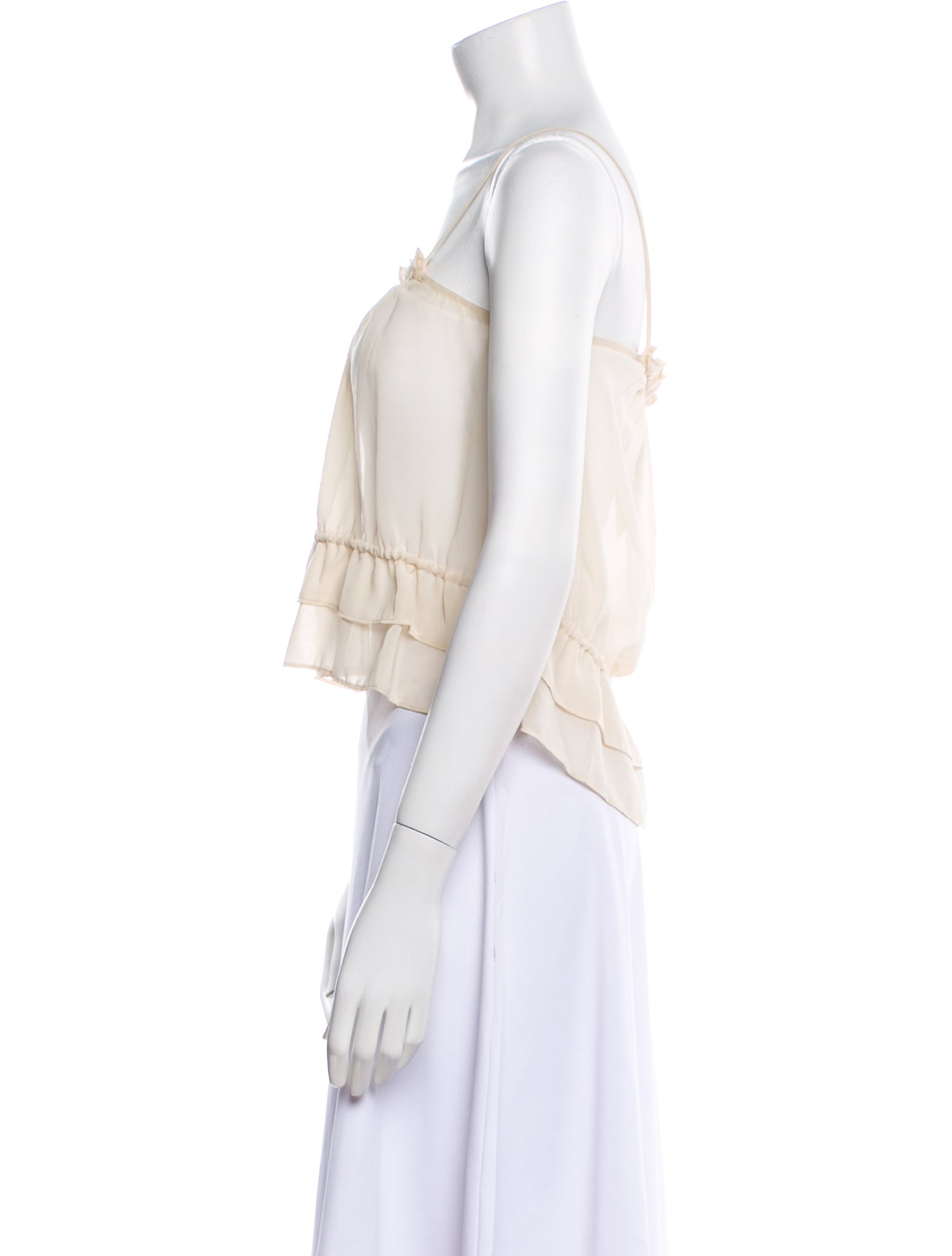 MISA Los Angeles Linen Square Neckline Crop Top