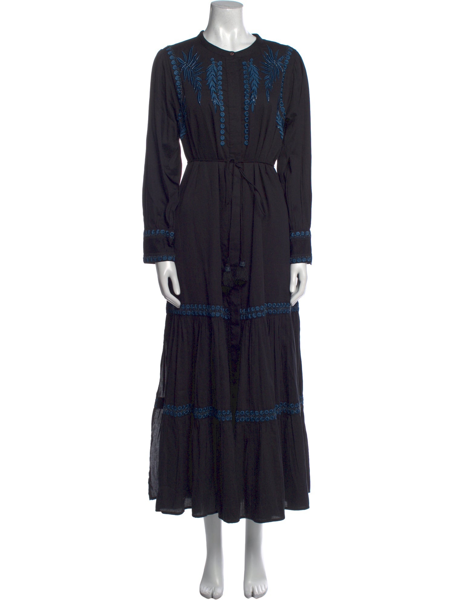MISA Los Angeles Crew Neck Long Dress