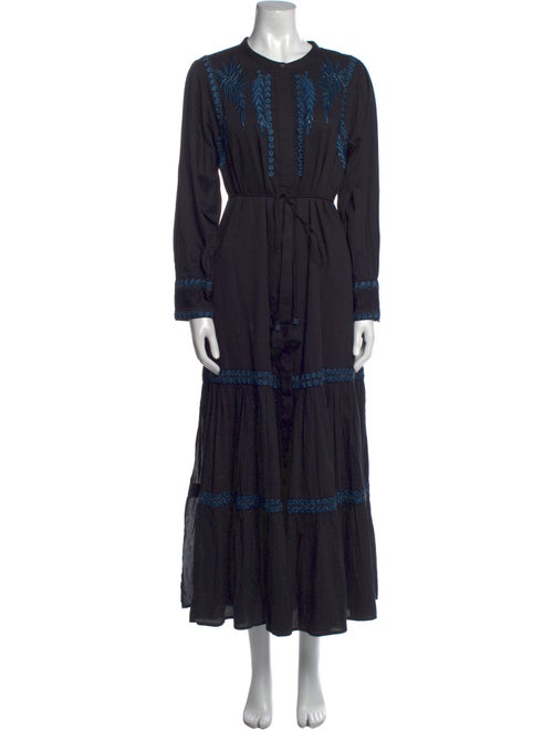 MISA Los Angeles Crew Neck Long Dress