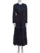 MISA Los Angeles Crew Neck Long Dress