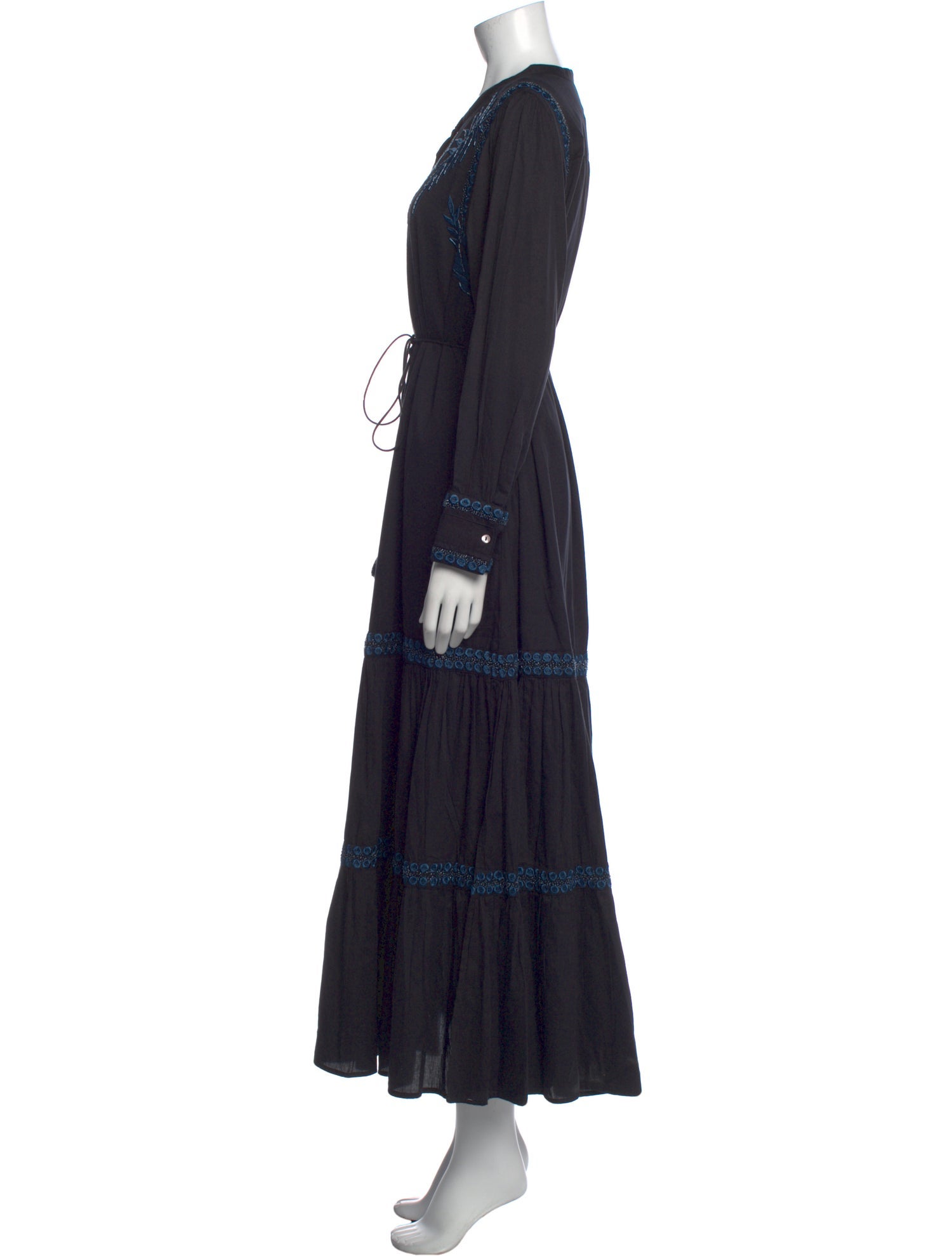 MISA Los Angeles Crew Neck Long Dress
