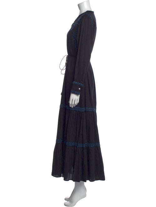 MISA Los Angeles Crew Neck Long Dress