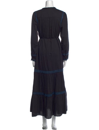 MISA Los Angeles Crew Neck Long Dress