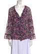MISA Los Angeles Floral Print V-Neck Blouse