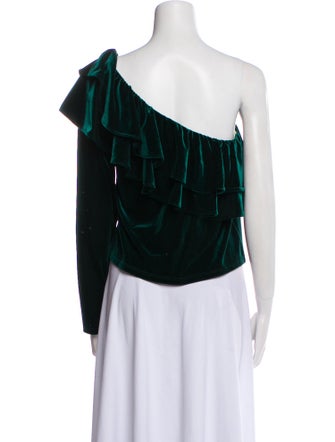 MISA Los Angeles Velvet One-Shoulder Top