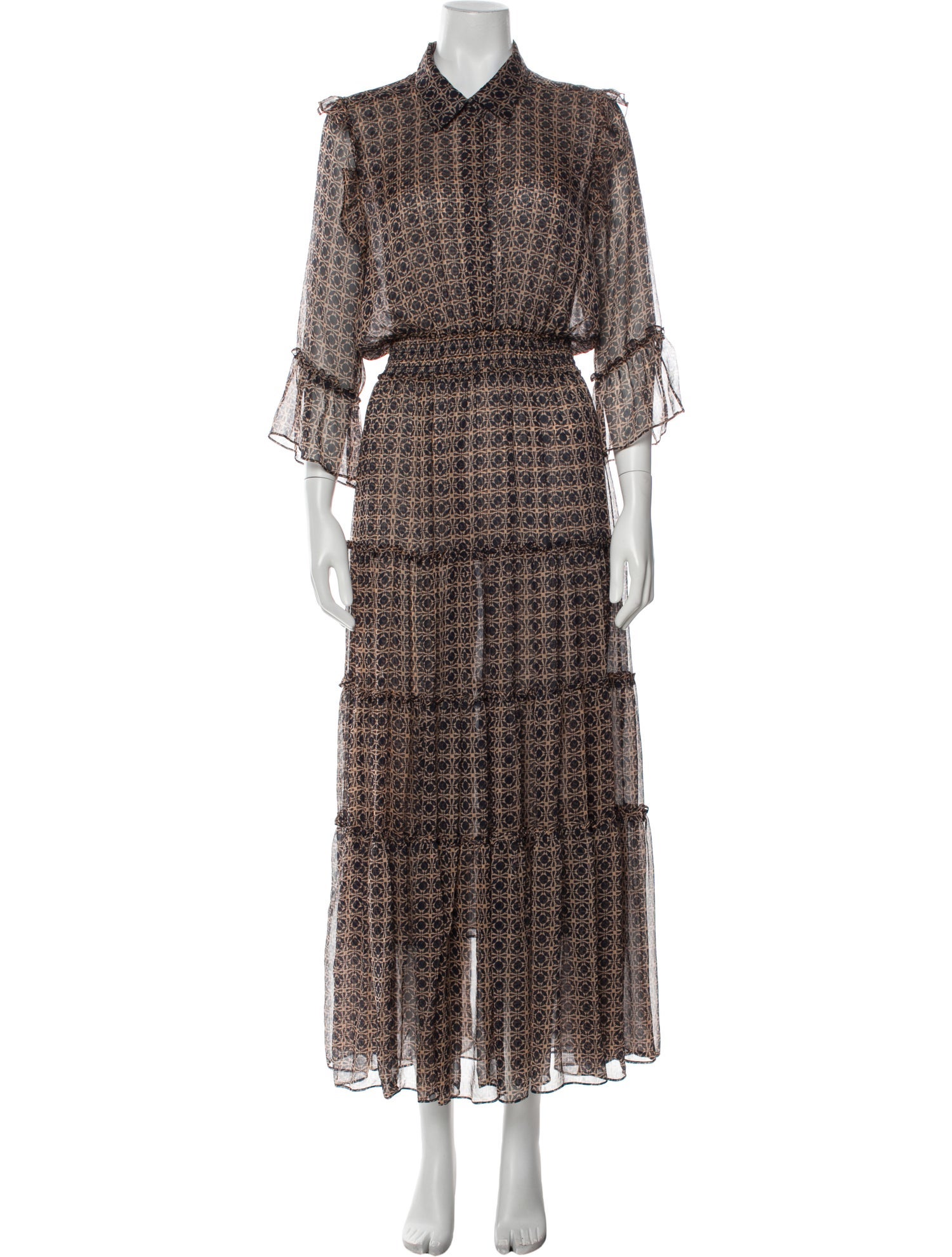 MISA Los Angeles Printed Long Dress