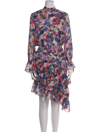 MISA Los Angeles Floral Print Midi Length Dress