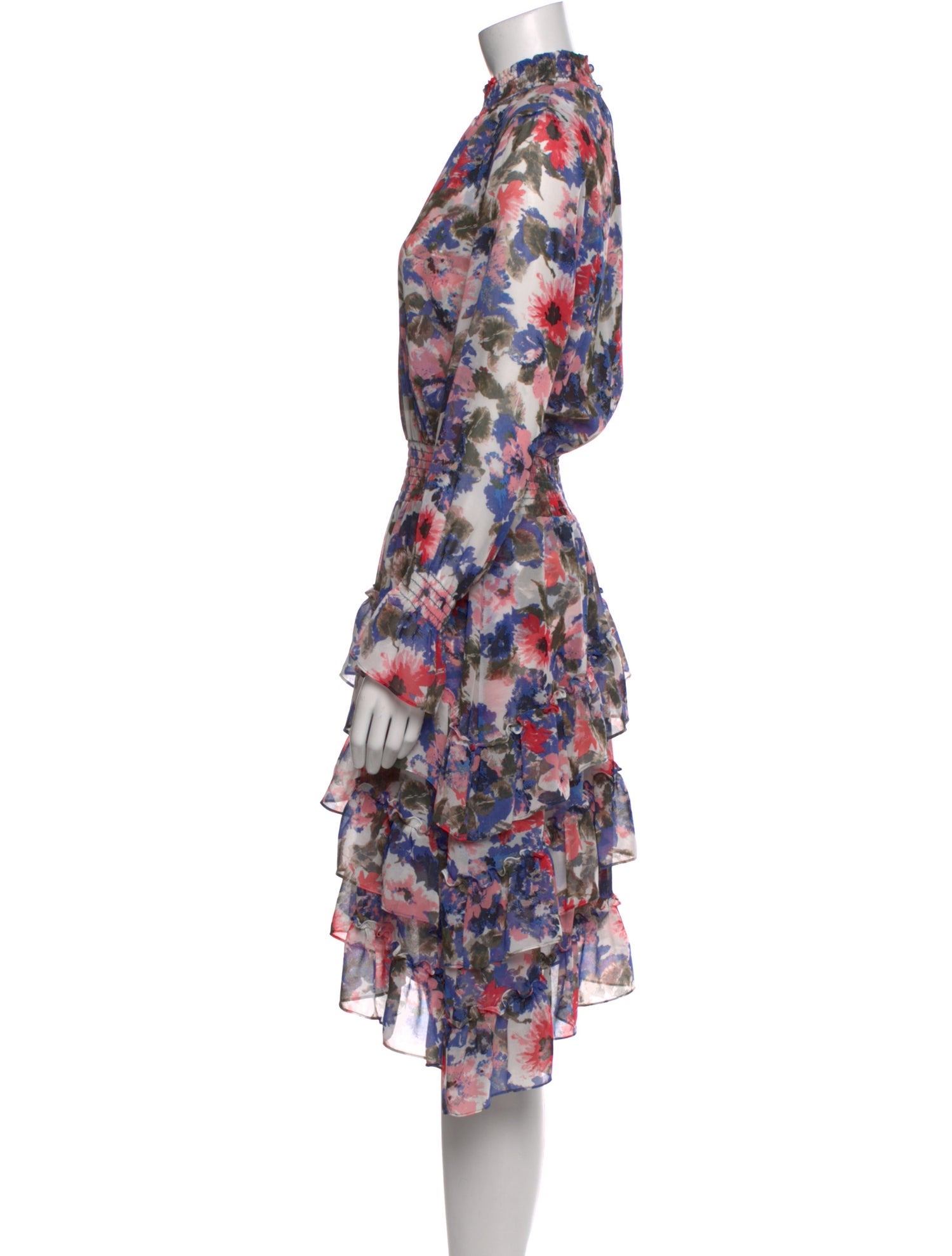 MISA Los Angeles Floral Print Midi Length Dress
