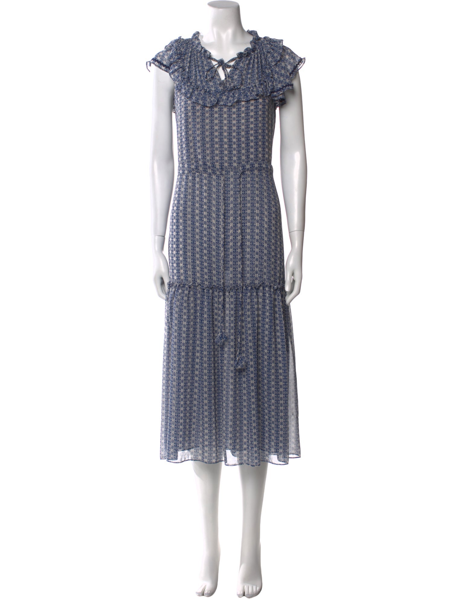 MISA Los Angeles Printed Midi Length Dress