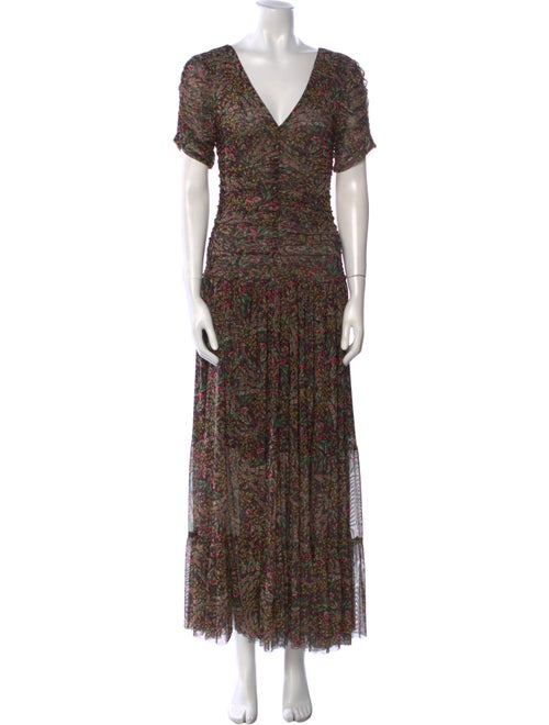 MISA Los Angeles Floral Print Midi Length Dress