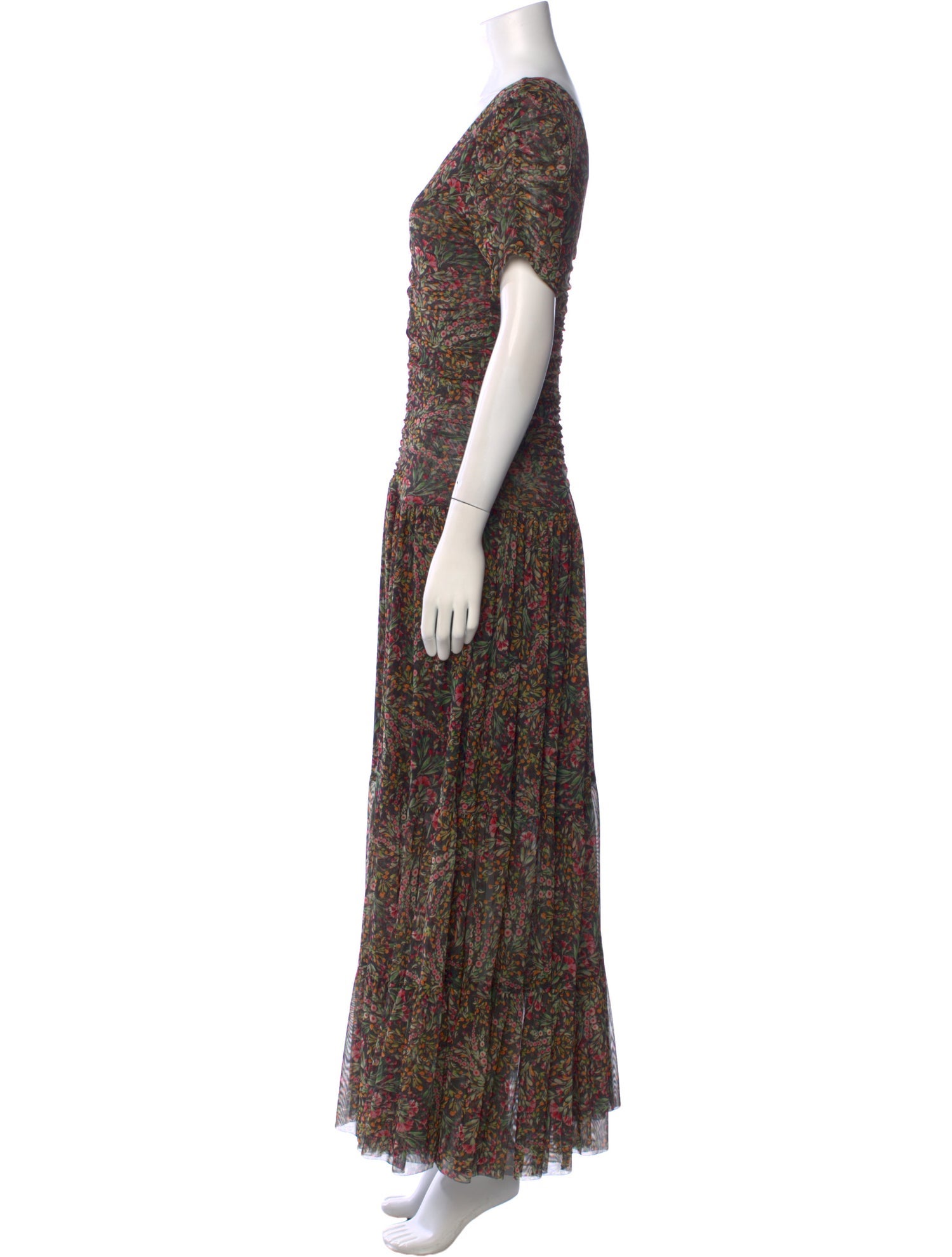 MISA Los Angeles Floral Print Midi Length Dress