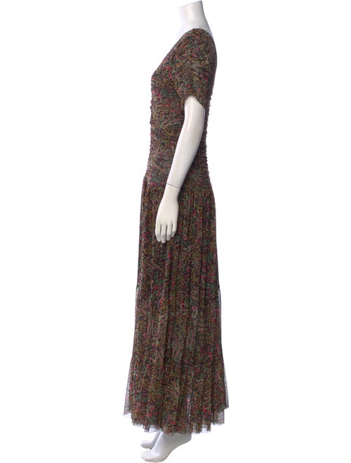 MISA Los Angeles Floral Print Midi Length Dress