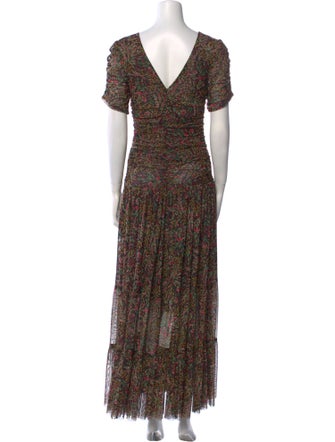 MISA Los Angeles Floral Print Midi Length Dress