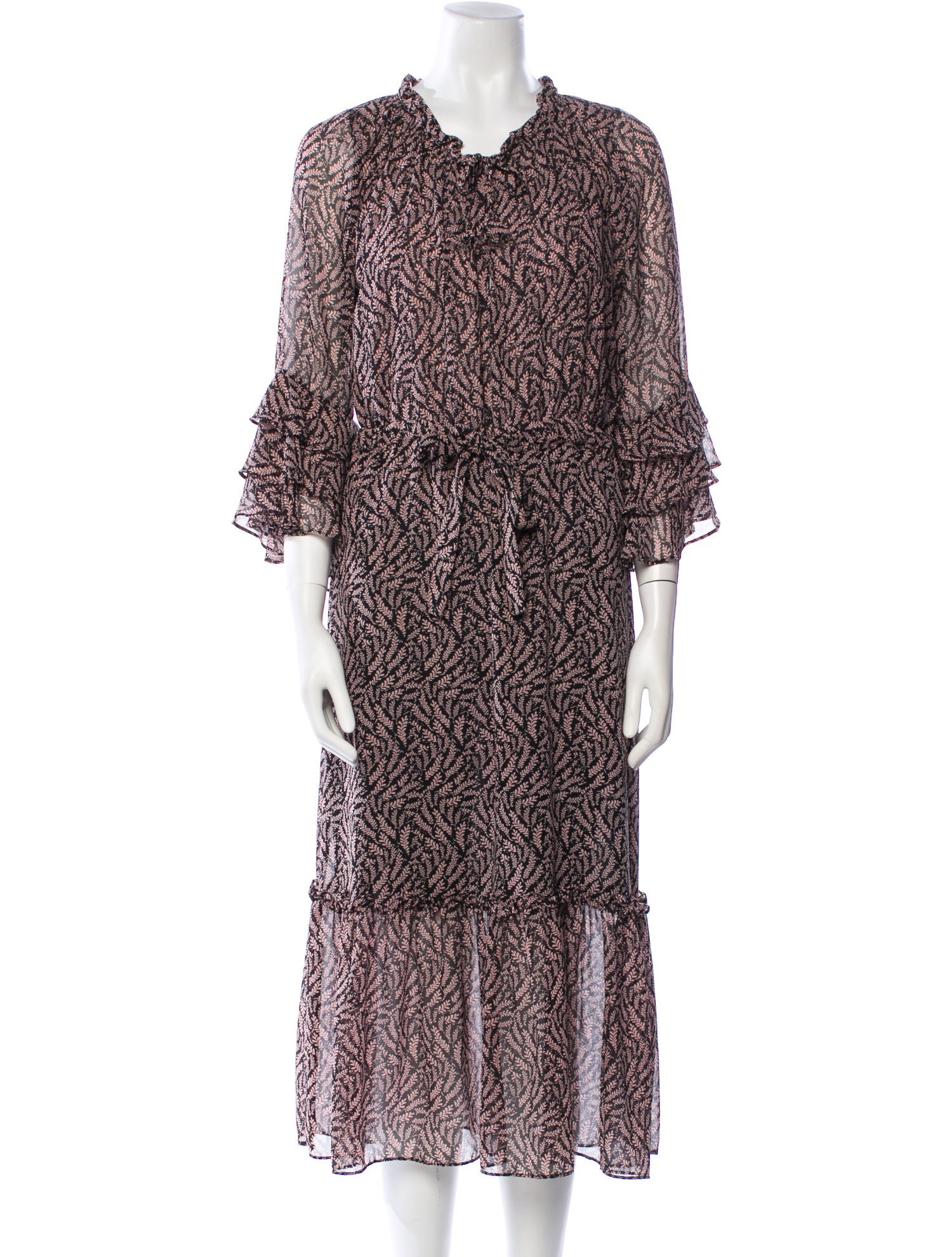 MISA Los Angeles Printed Midi Length Dress