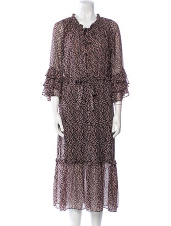 MISA Los Angeles Printed Midi Length Dress