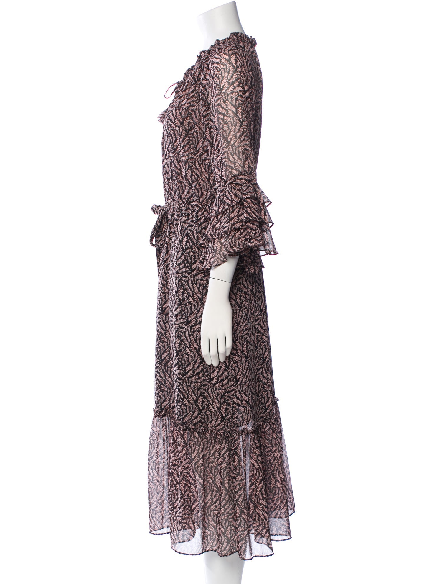 MISA Los Angeles Printed Midi Length Dress