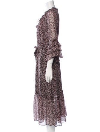 MISA Los Angeles Printed Midi Length Dress