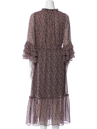 MISA Los Angeles Printed Midi Length Dress