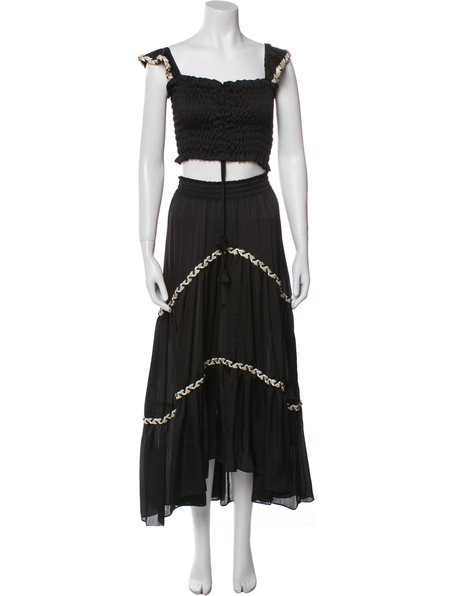 MISA Los Angeles Braided Accents Skirt Set