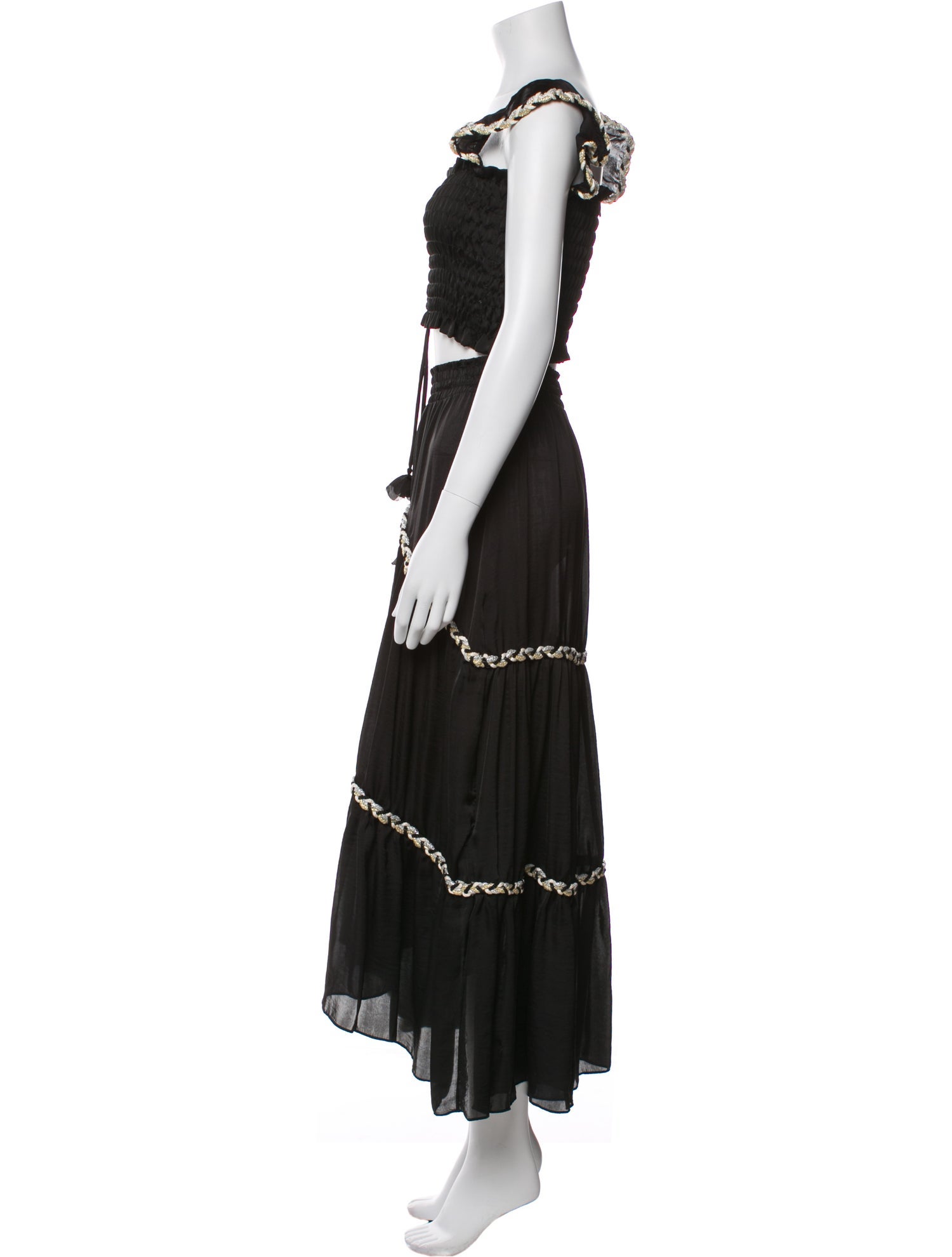 MISA Los Angeles Braided Accents Skirt Set