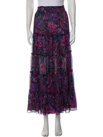 MISA Los Angeles Floral Print Midi Length Skirt