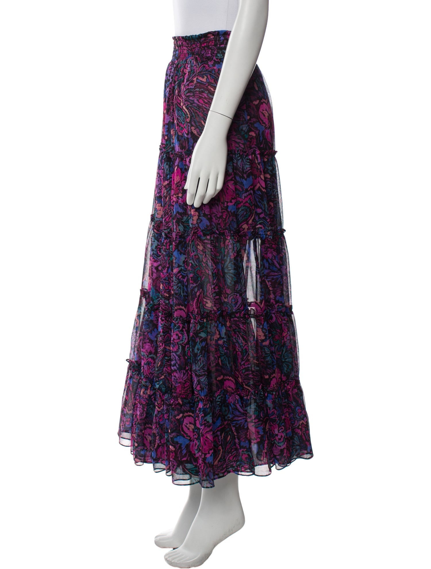 MISA Los Angeles Floral Print Midi Length Skirt