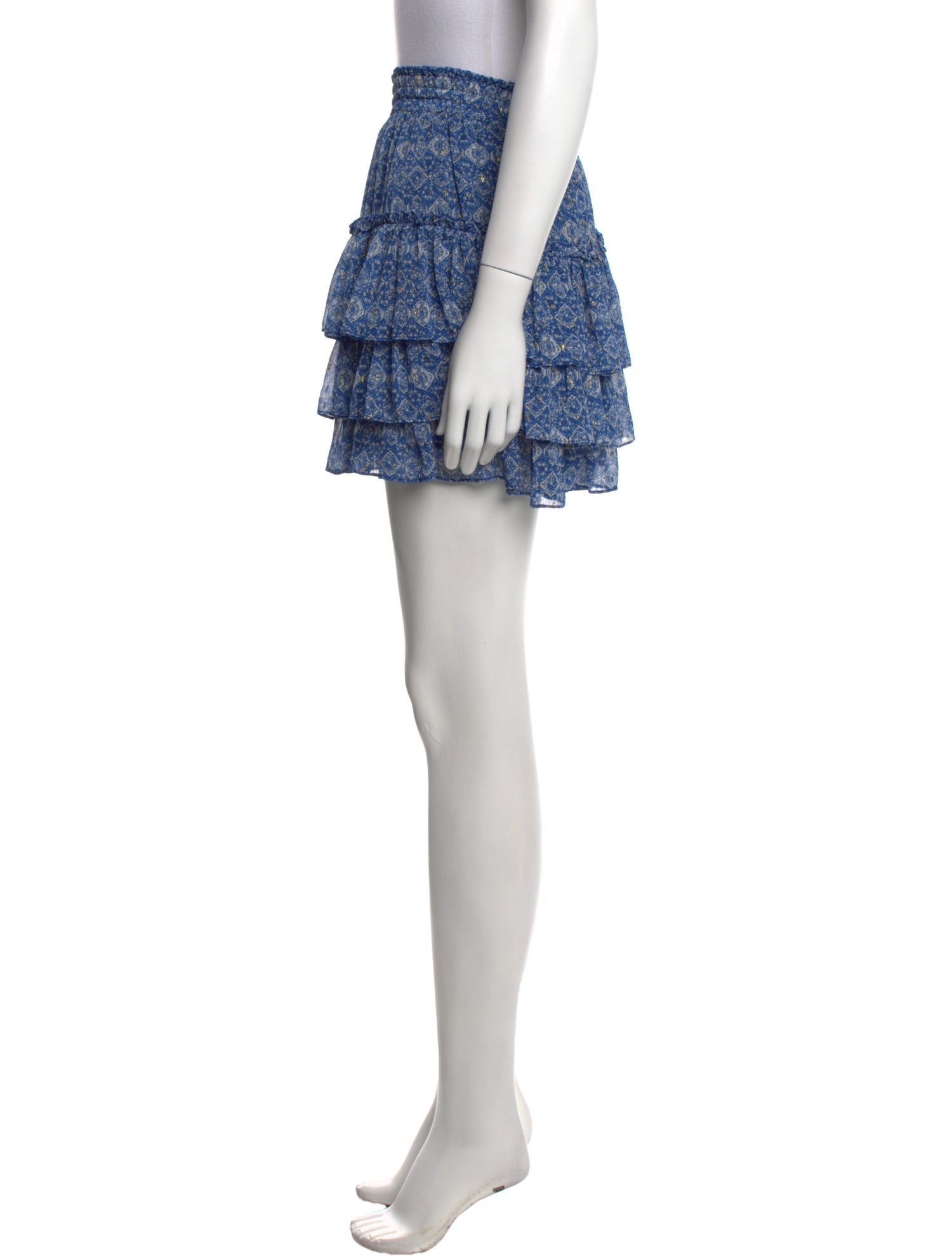 MISA Los Angeles Floral Print Mini Skirt