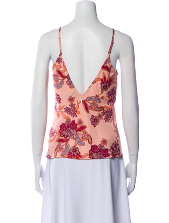 MISA Los Angeles Floral Print V-Neck Top