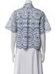 MISA Los Angeles Patterned Short Sleeve Button-Up Top