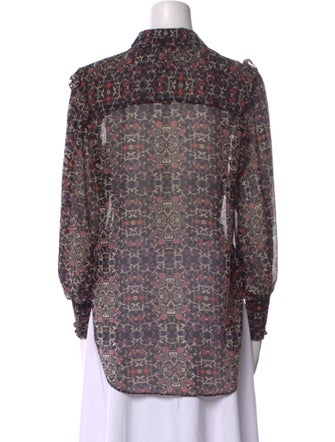 MISA Los Angeles Floral Print Long Sleeve Blouse