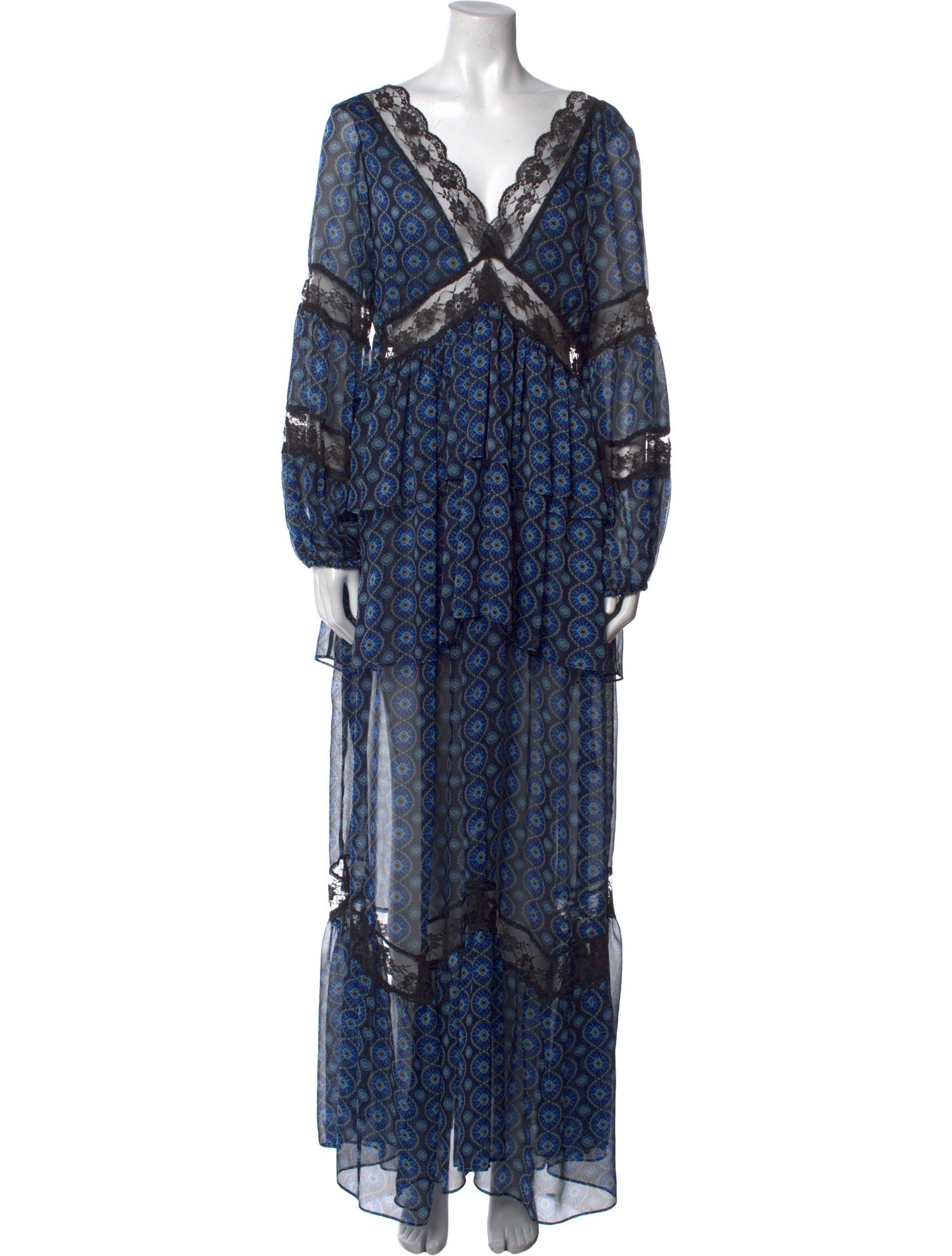 MISA Los Angeles Printed Long Dress w/ Tags