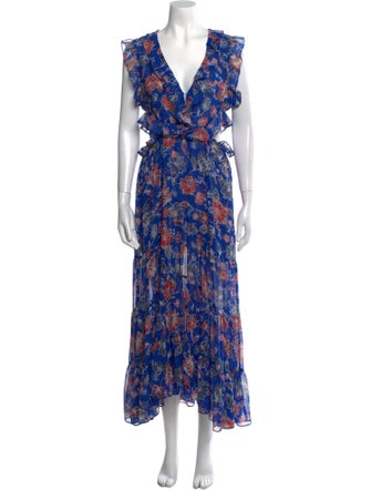 MISA Los Angeles Floral Print Long Dress