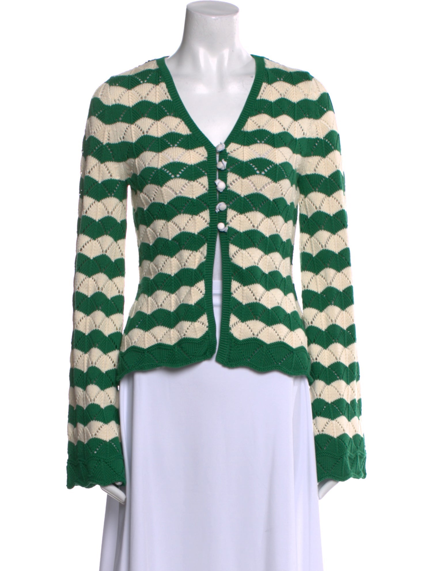 MISA Los Angeles Striped V-Neck Sweater w/ Tags