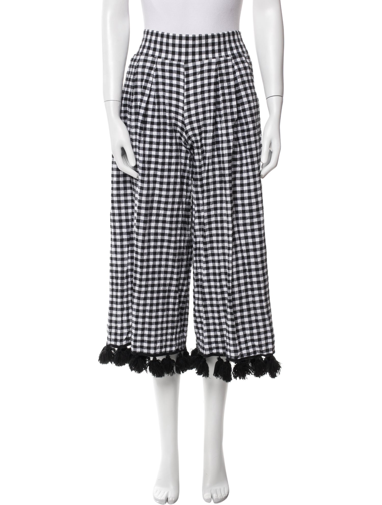 MISA Los Angeles Plaid Print Wide Leg Pants