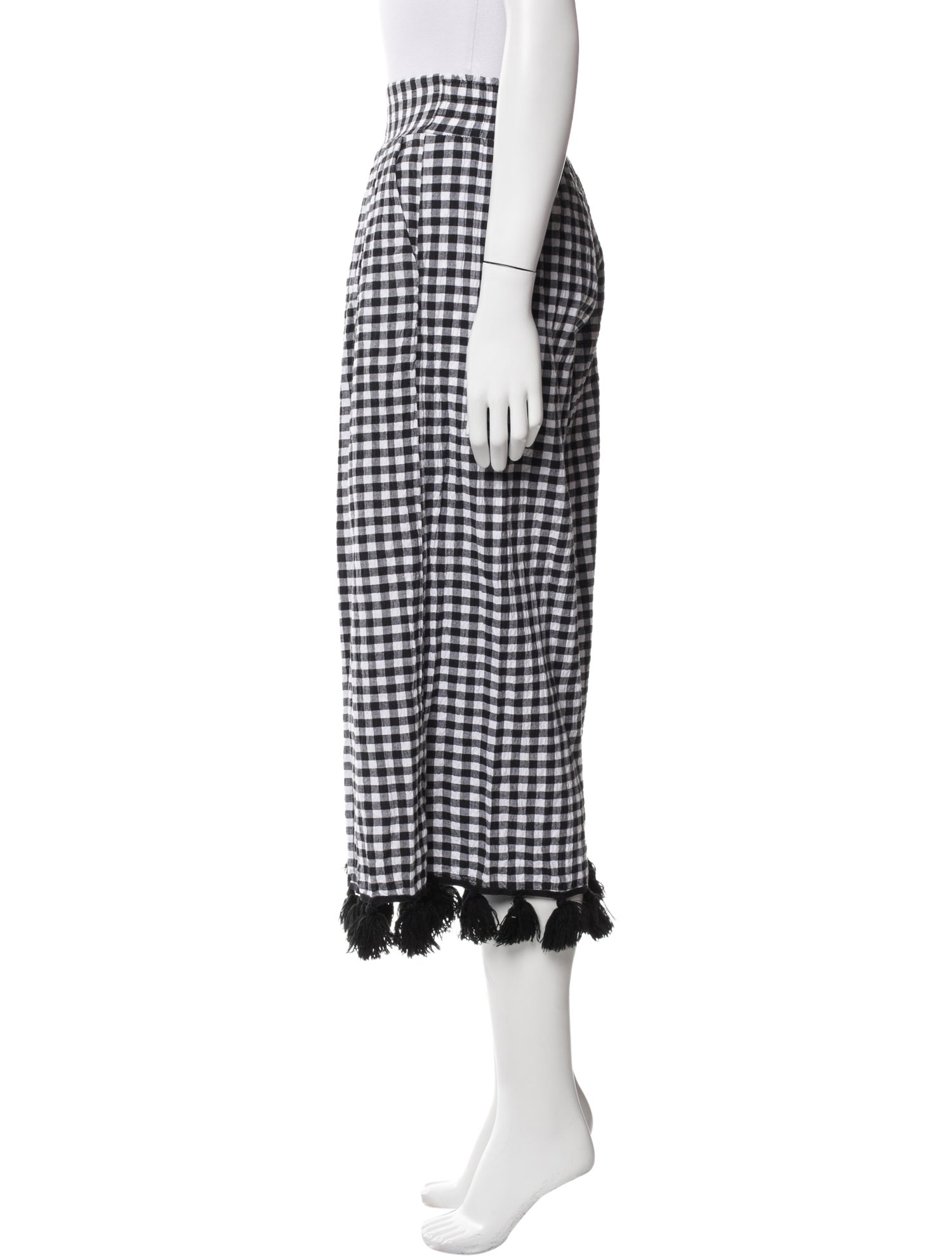 MISA Los Angeles Plaid Print Wide Leg Pants