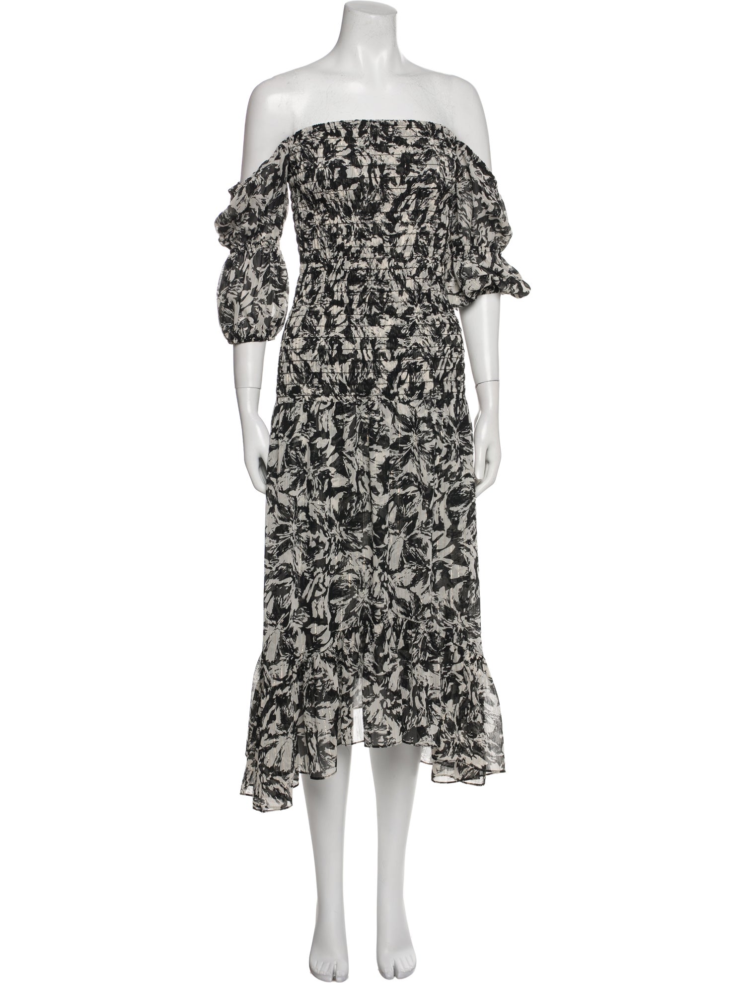 MISA Los Angeles Floral Print Midi Length Dress