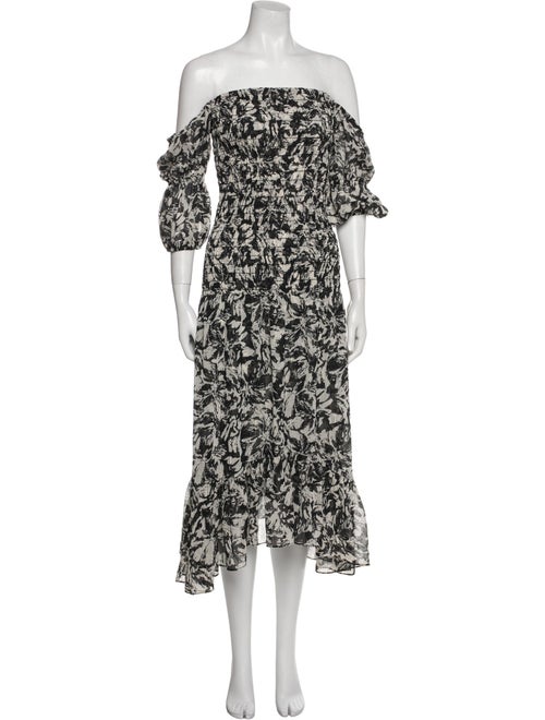 MISA Los Angeles Floral Print Midi Length Dress